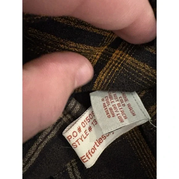 Carbon2Cobalt Men's Medium Timbers Flannel Brown/Gold Plaid Long Sleeve Shirt - Picture 10 of 10